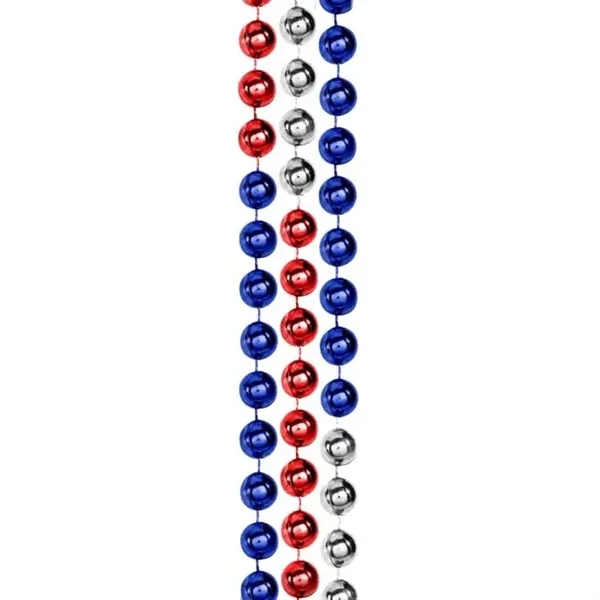 36" red, silver and blue beaded necklace.... from ASI 42016 Brighter Promotions Inc / Chemical Light™