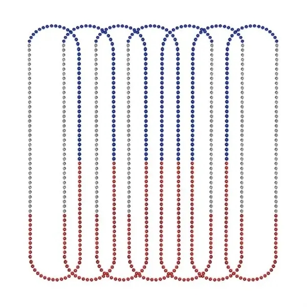 36" red, silver and blue beaded necklace.... from ASI 42016 Brighter Promotions Inc / Chemical Light™