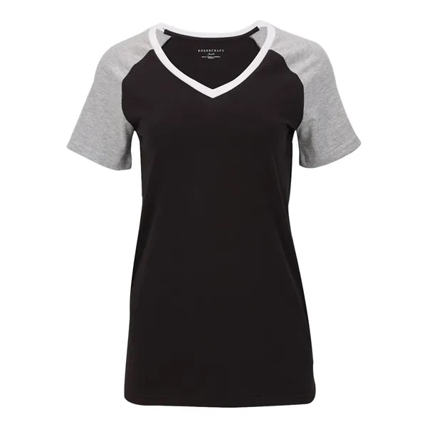Boxercraft Women's Colorblocked V-Neck T-Shirt... from ASI 84358 S&S Activewear