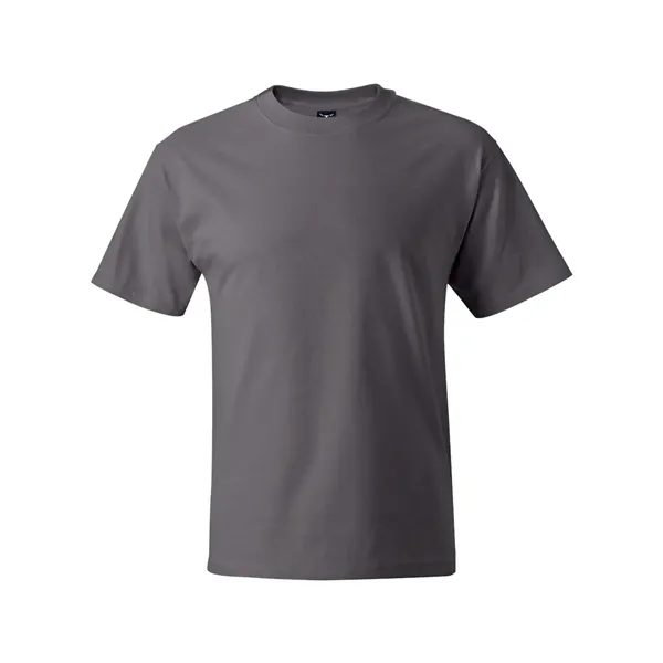 Hanes T-shirt made of 100% ring-spun cotton with double-needle stitching.... from ASI 84358 S&S Activewear