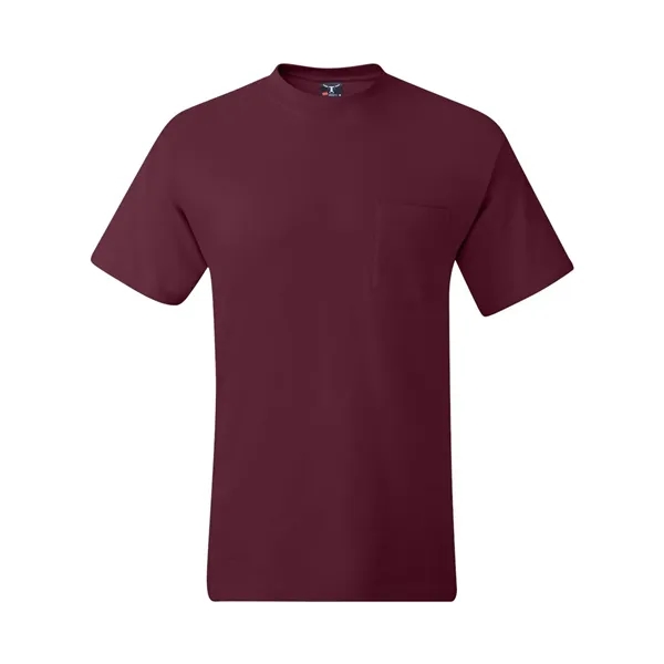 T-shirt with chest pocket made of 100% ring-spun cotton with double-needle... from ASI 84358 S&S Activewear