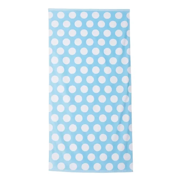 Cotton polka dot velour beach towel, 30" x 60". Blank.... from ASI 84358 S&S Activewear