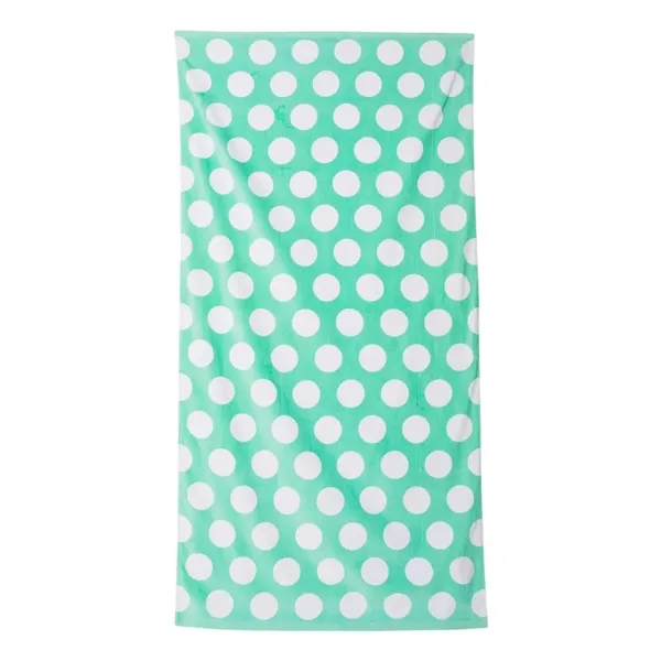 Cotton polka dot velour beach towel, 30" x 60". Blank.... from ASI 84358 S&S Activewear
