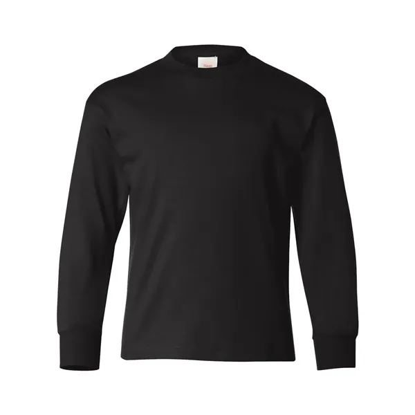 Long sleeve T-shirt for youth with lay flat collar, tag-free neck... from ASI 84358 S&S Activewear
