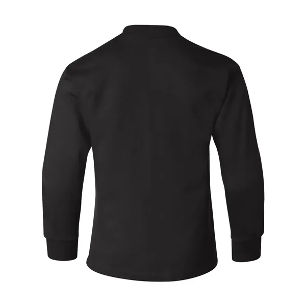 Long sleeve T-shirt for youth with lay flat collar, tag-free neck... from ASI 84358 S&S Activewear