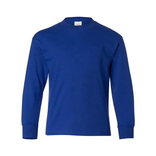 Long sleeve T-shirt for youth with lay flat collar, tag-free neck... from ASI 84358 S&S Activewear