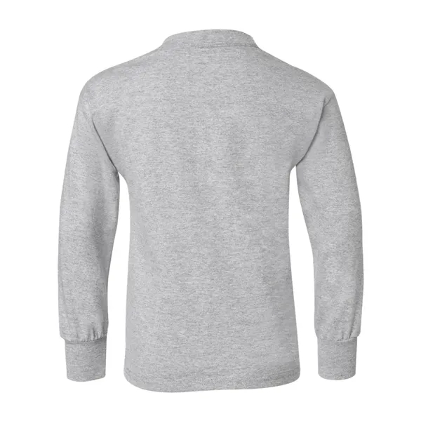 Long sleeve T-shirt for youth with lay flat collar, tag-free neck... from ASI 84358 S&S Activewear