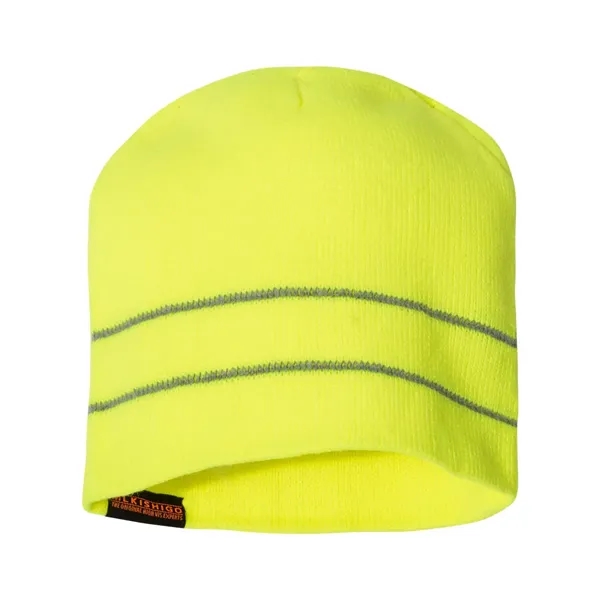 Beanie with two stripes of reflective thread, blank.... from ASI 84358 S&S Activewear