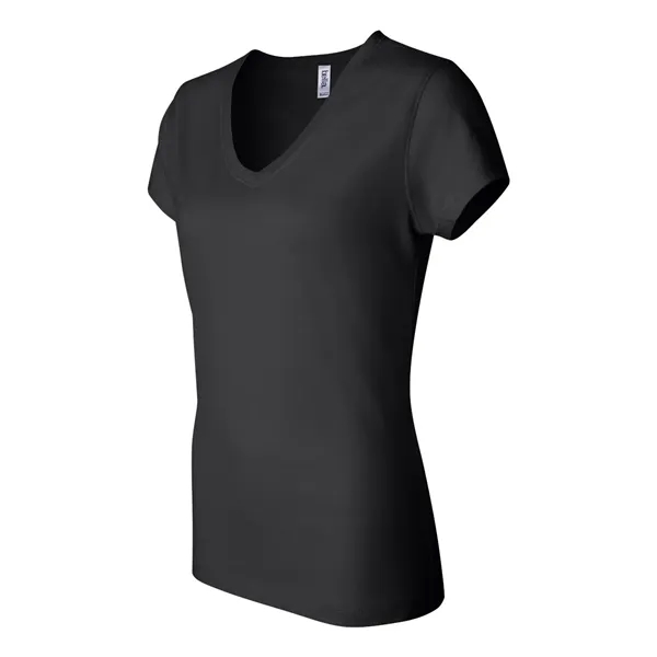 Women's short sleeve v-neck jersey t-shirt. Blank product.... from ASI 84358 S&S Activewear