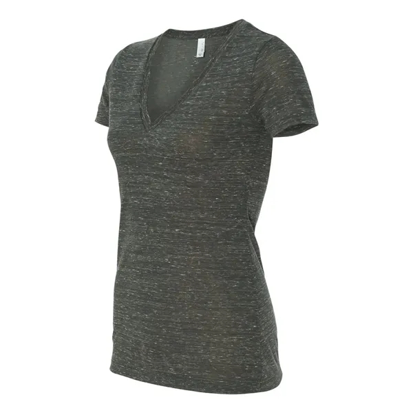 Women's jersey t-shirt with deep v-neck. Blank product.... from ASI 84358 S&S Activewear
