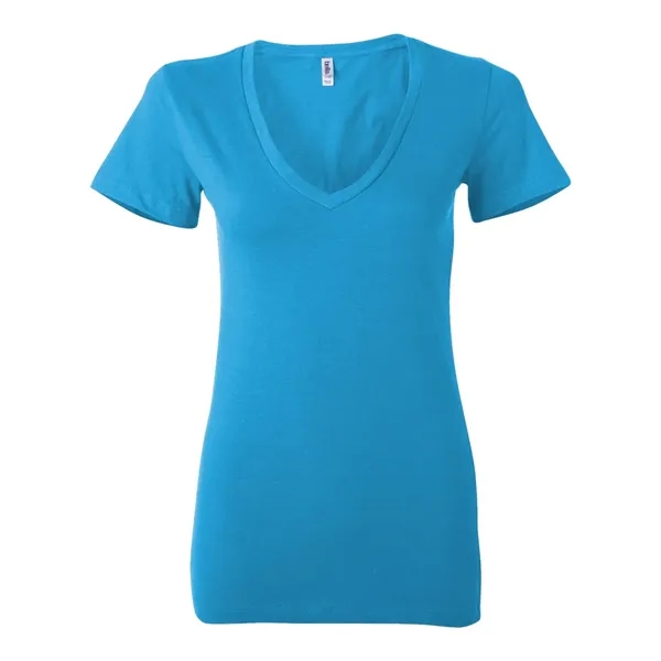 Women's jersey t-shirt with deep v-neck. Blank product.... from ASI 84358 S&S Activewear