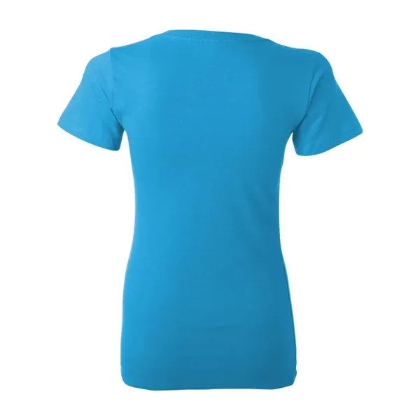 Women's jersey t-shirt with deep v-neck. Blank product.... from ASI 84358 S&S Activewear