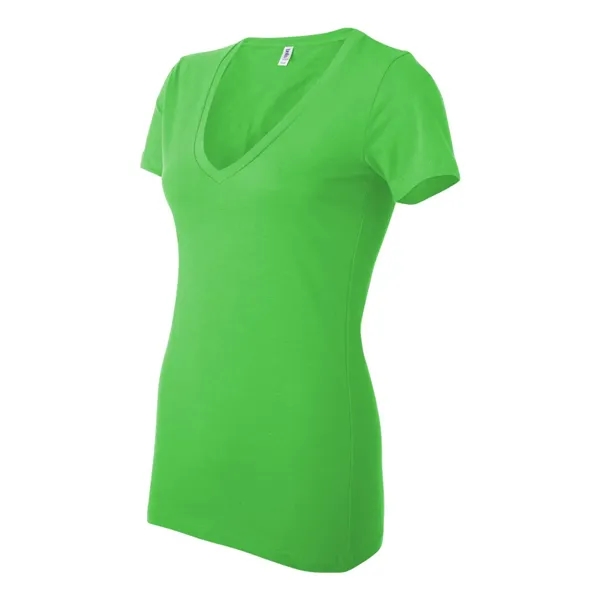 Women's jersey t-shirt with deep v-neck. Blank product.... from ASI 84358 S&S Activewear