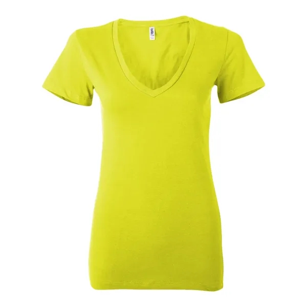Women's jersey t-shirt with deep v-neck. Blank product.... from ASI 84358 S&S Activewear