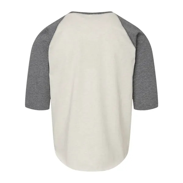 Youth size three quarter sleeve baseball t-shirt. Blank.... from ASI 84358 S&S Activewear