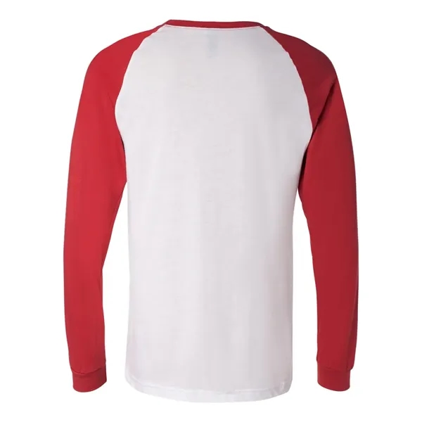 Adult long sleeve raglan baseball t-shirt. Blank product.... from ASI 84358 S&S Activewear
