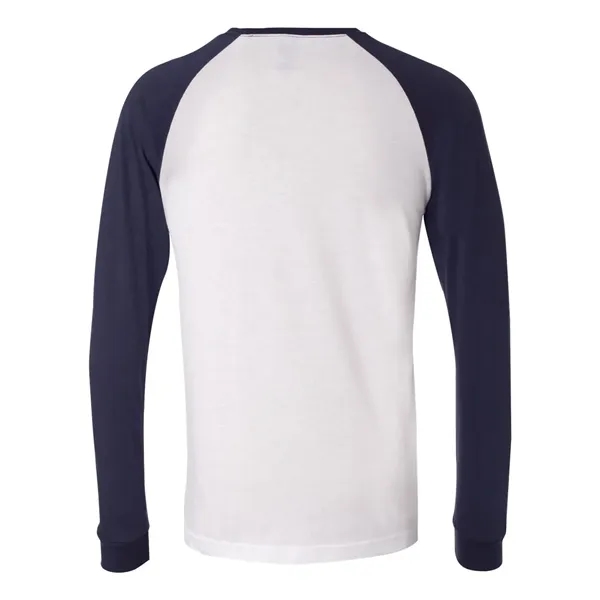 Adult long sleeve raglan baseball t-shirt. Blank product.... from ASI 84358 S&S Activewear