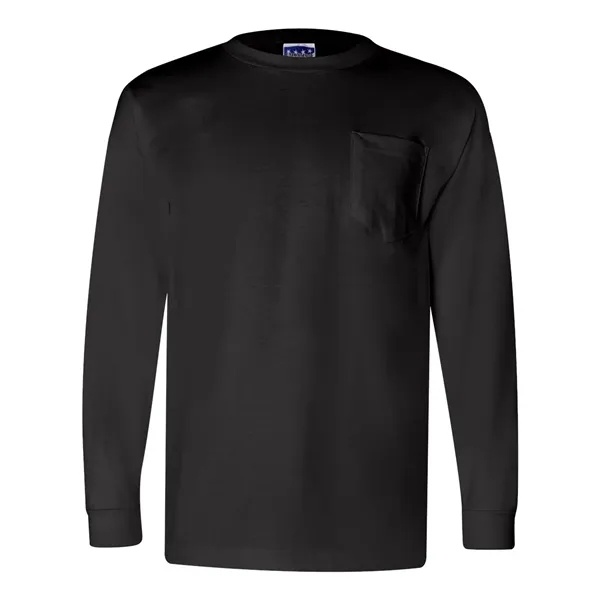 Adult pre-shrunk 100% cotton long sleeve t-shirt with a pocket, union... from ASI 84358 S&S Activewear