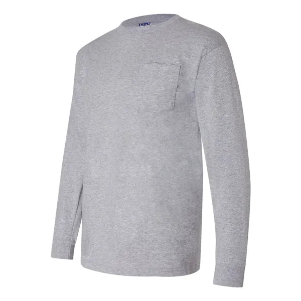 Adult pre-shrunk 100% cotton long sleeve t-shirt with a pocket, union... from ASI 84358 S&S Activewear