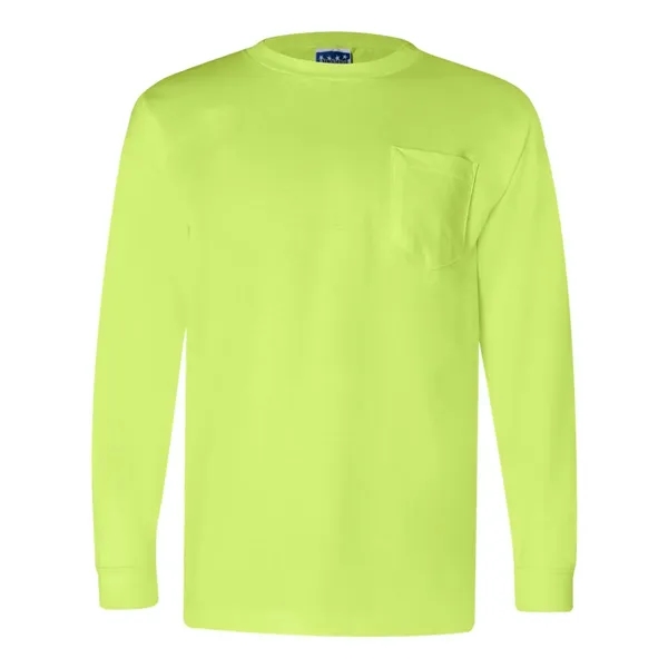 Adult pre-shrunk 100% cotton long sleeve t-shirt with a pocket, union... from ASI 84358 S&S Activewear