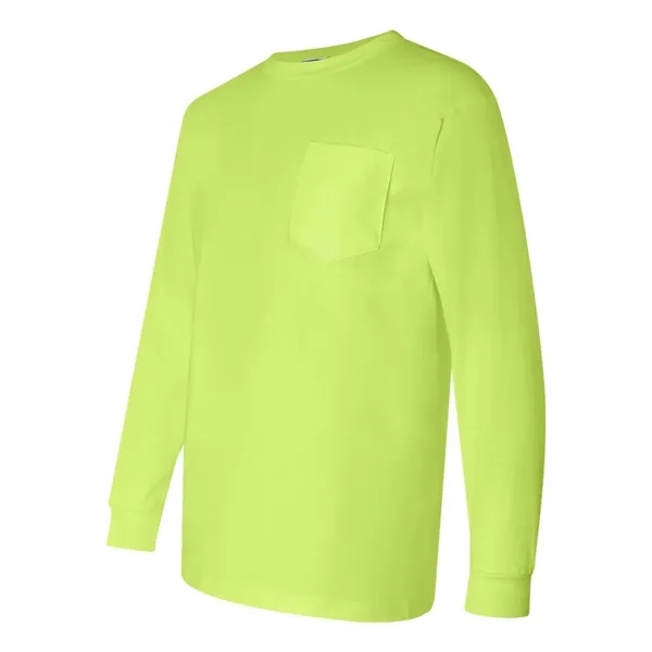 Adult pre-shrunk 100% cotton long sleeve t-shirt with a pocket, union... from ASI 84358 S&S Activewear