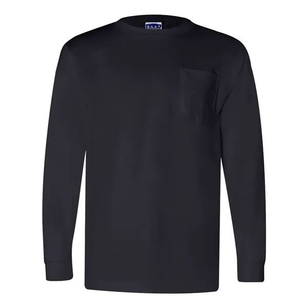 Adult pre-shrunk 100% cotton long sleeve t-shirt with a pocket, union... from ASI 84358 S&S Activewear