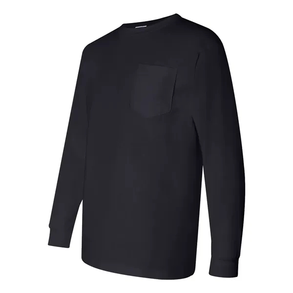 Adult pre-shrunk 100% cotton long sleeve t-shirt with a pocket, union... from ASI 84358 S&S Activewear
