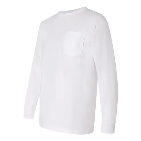 Adult pre-shrunk 100% cotton long sleeve t-shirt with a pocket, union... from ASI 84358 S&S Activewear