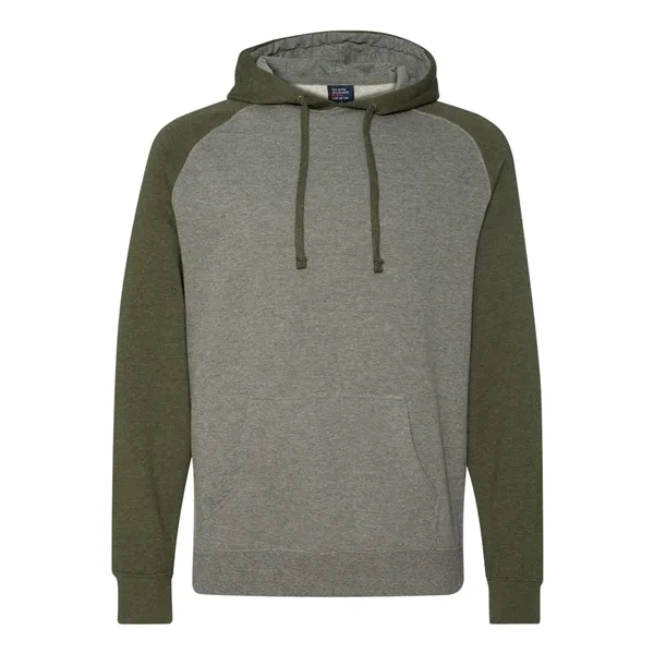 Raglan hooded pullover. Contrasting hood and sleeves. Blank product.... from ASI 84358 S&S Activewear