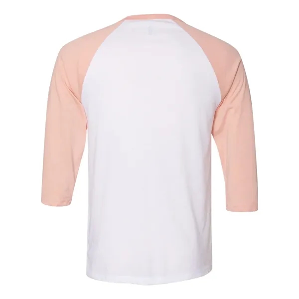 Unisex three-quarter sleeve baseball T-shirt with a retail fit, side seams,... from ASI 84358 S&S Activewear