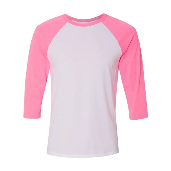 Unisex three-quarter sleeve baseball T-shirt with a retail fit, side seams,... from ASI 84358 S&S Activewear