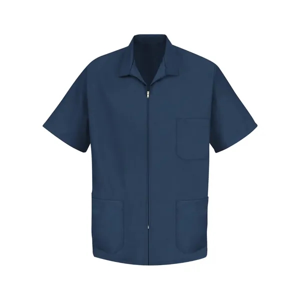 Zip-front smock made of polyester/cotton poplin available in navy or white... from ASI 84358 S&S Activewear