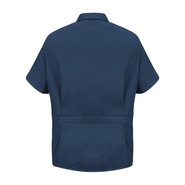 Zip-front smock made of polyester/cotton poplin available in navy or white... from ASI 84358 S&S Activewear