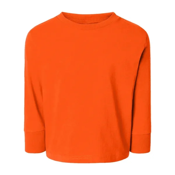 Long sleeve cotton jersey tee for toddlers with rib crew neck... from ASI 84358 S&S Activewear
