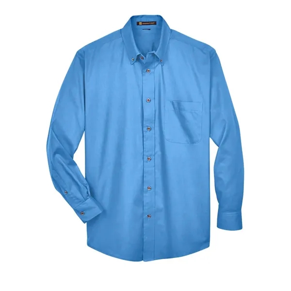 Harriton Easy Blend™ Long Sleeve Twill Shirt... from ASI 84358 S&S Activewear