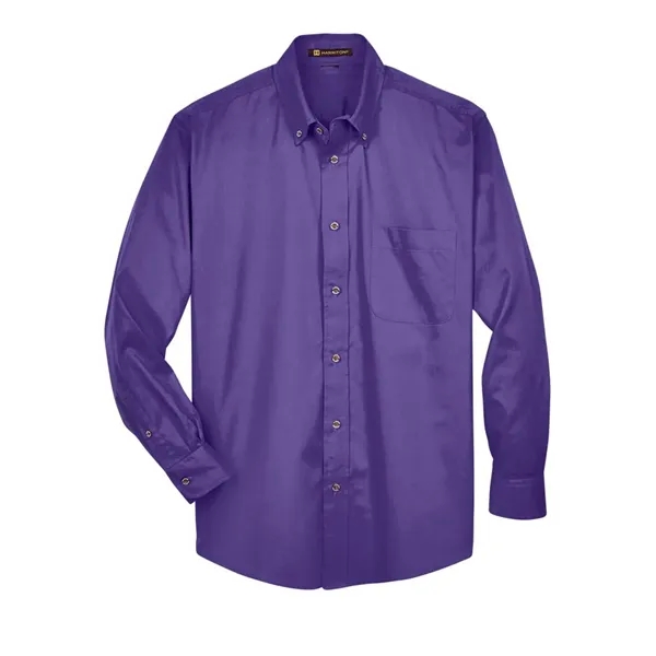 Harriton Easy Blend™ Long Sleeve Twill Shirt... from ASI 84358 S&S Activewear