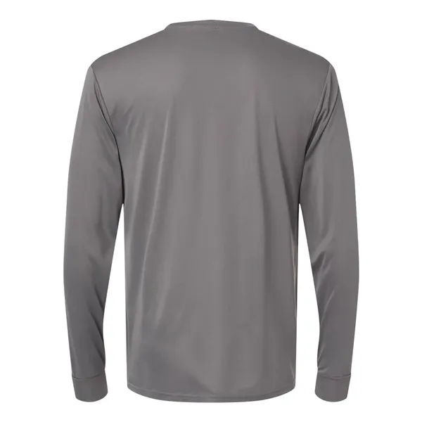 Performance long sleeve t-shirt with a self-fabric collar and cuffs. Blank... from ASI 84358 S&S Activewear