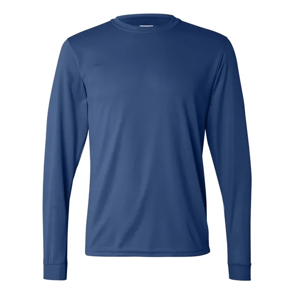 Performance long sleeve t-shirt with a self-fabric collar and cuffs. Blank... from ASI 84358 S&S Activewear