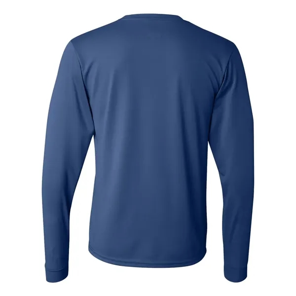 Performance long sleeve t-shirt with a self-fabric collar and cuffs. Blank... from ASI 84358 S&S Activewear