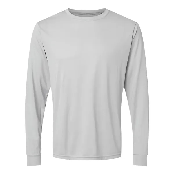 Performance long sleeve t-shirt with a self-fabric collar and cuffs. Blank... from ASI 84358 S&S Activewear