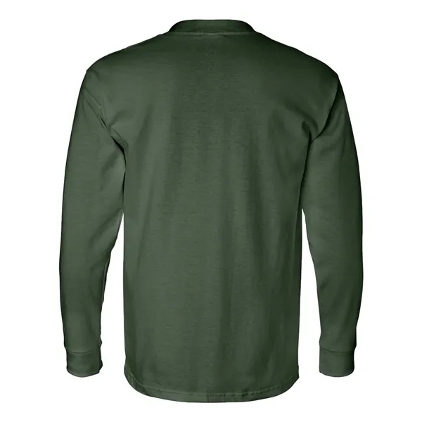 Adult USA made heavyweight 100% cotton long sleeve t-shirt with pocket.... from ASI 84358 S&S Activewear