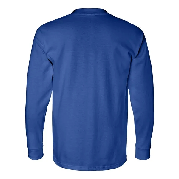 Adult USA made heavyweight 100% cotton long sleeve t-shirt with pocket.... from ASI 84358 S&S Activewear