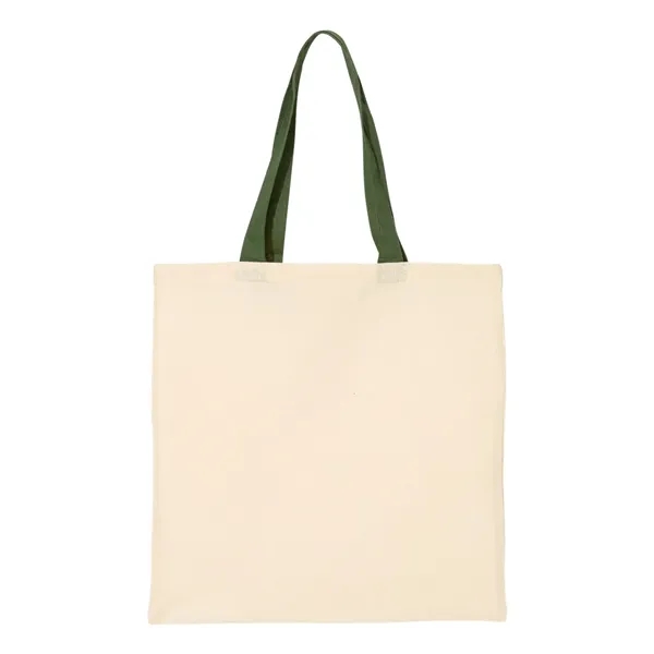Q-Tees Cotton Economical Tote with Colored Handles... from ASI 84358 S&S Activewear