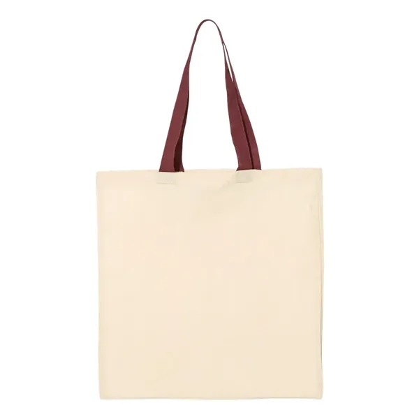 Q-Tees Cotton Economical Tote with Colored Handles... from ASI 84358 S&S Activewear
