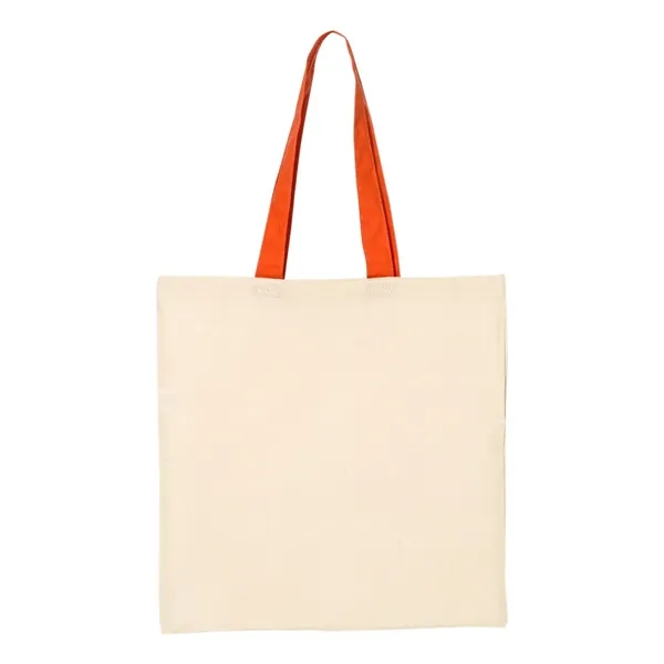 Q-Tees Cotton Economical Tote with Colored Handles... from ASI 84358 S&S Activewear