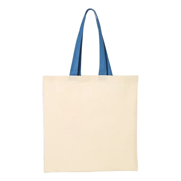 Q-Tees Cotton Economical Tote with Colored Handles... from ASI 84358 S&S Activewear