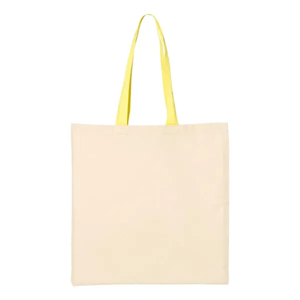 Q-Tees Cotton Economical Tote with Colored Handles... from ASI 84358 S&S Activewear