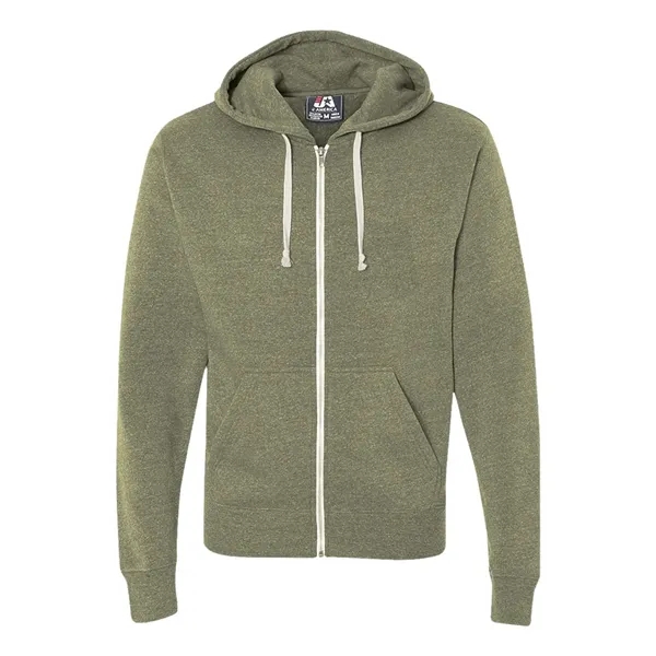 Triblend hooded full-zip sweatshirt with off-white zipper tape and a split-front... from ASI 84358 S&S Activewear