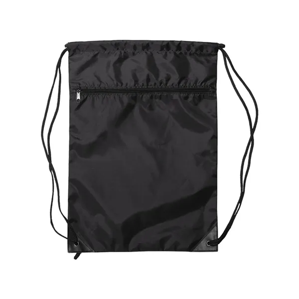 Nylon zippered drawstring backpack, blank.... from ASI 84358 S&S Activewear