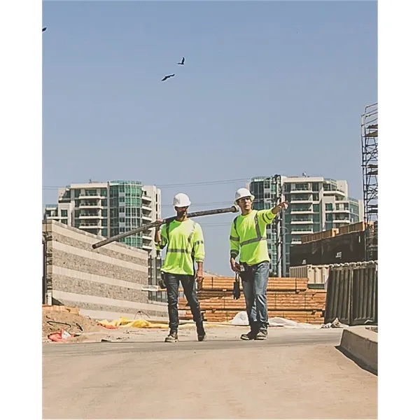 Long sleeve class 3 compliant safety shirt. Blank.... from ASI 84358 S&S Activewear